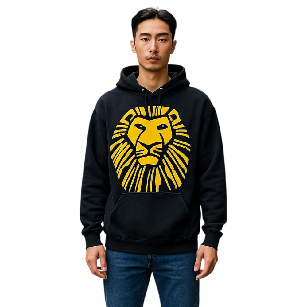 Disney The Lion King Broadway Musical Pullover Hoodie Unisex M Black Y2K Fleece
